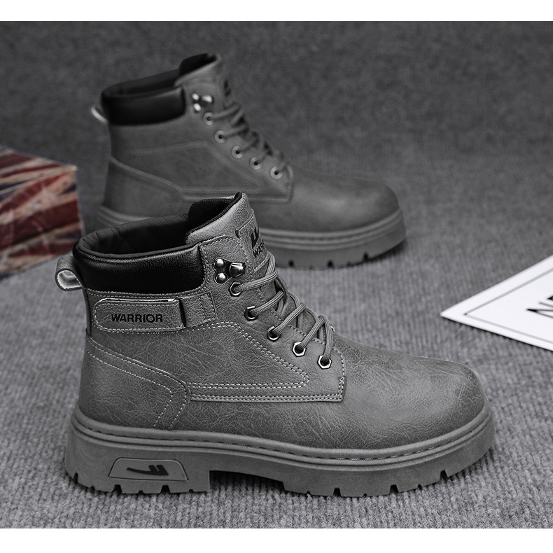 回力马丁靴男秋季高帮复古工装靴户外登山劳保防滑耐磨沙漠作战靴