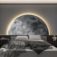 月球卧室床头装饰画现代轻奢客厅沙发背景墙壁灯画高级感玄关挂画