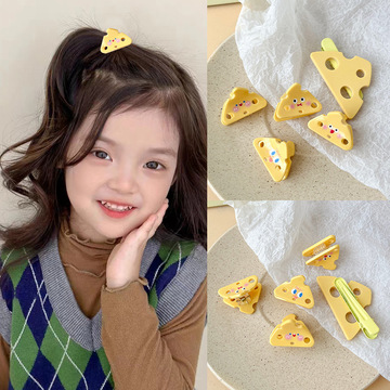 迷你可爱趣味小女孩碎发刘海夹卡通宝宝奶酪芝士发夹抓夹发卡发饰