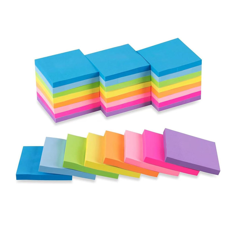 亚马逊跨境便利贴荧光纸制便签本3*3inch 横线8色-阿里巴巴