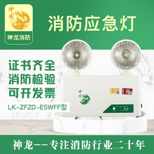 神龙消防双头应急灯E5WFF 3C认证LED商用家用双头应急灯