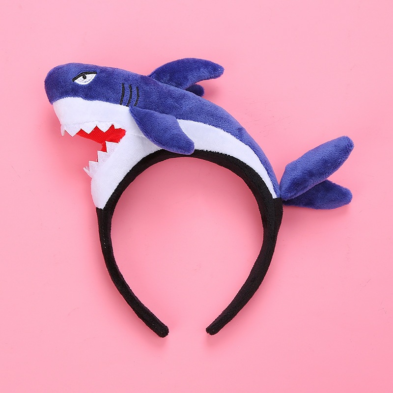 卡通毛绒玩具公仔鲨鱼发箍头箍搞怪个性发饰发卡发箍旅游拍照发箍
