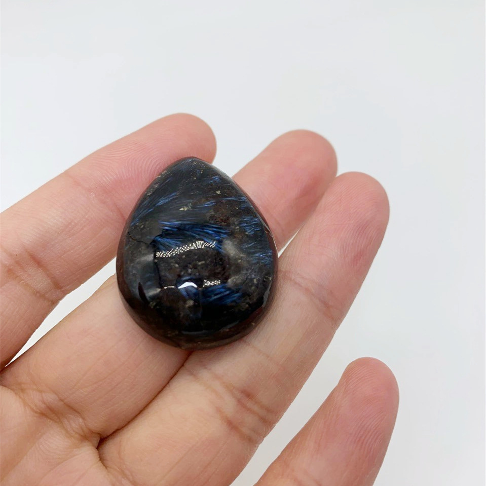 直播现货蓝闪石吊坠 爆闪 时尚礼物 水滴形 厂家批发 条纹蓝色