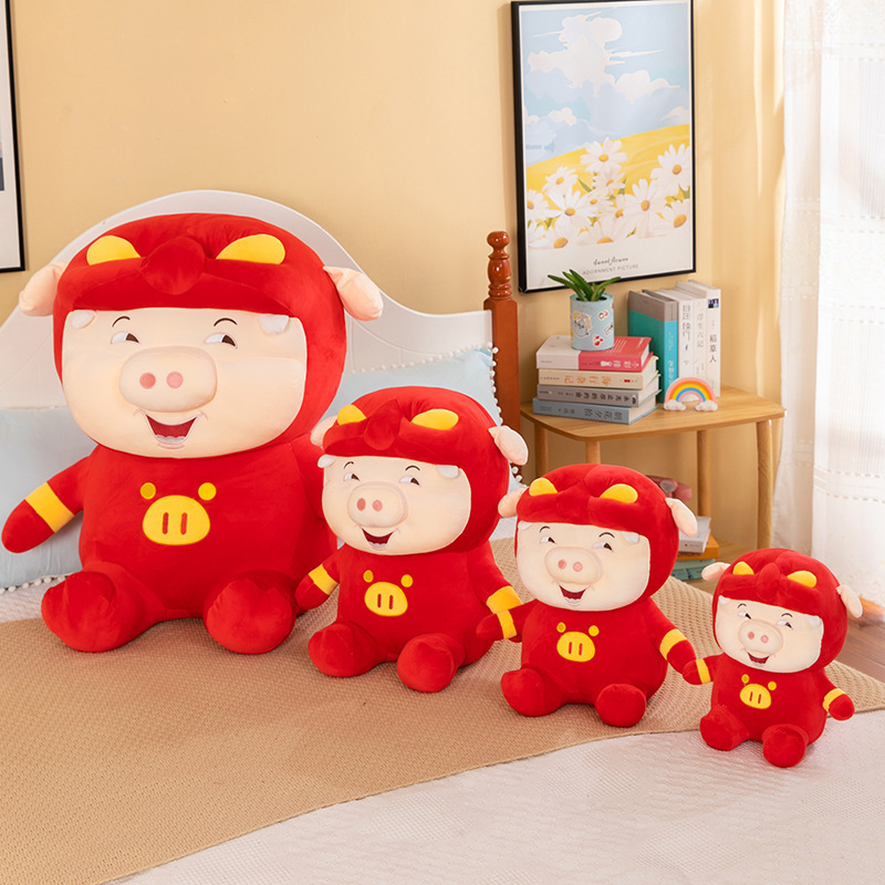 热卖可爱猪猪侠毛绒公仔玩具小猪坐姿儿童抱枕发箍玩偶批发-阿里巴巴