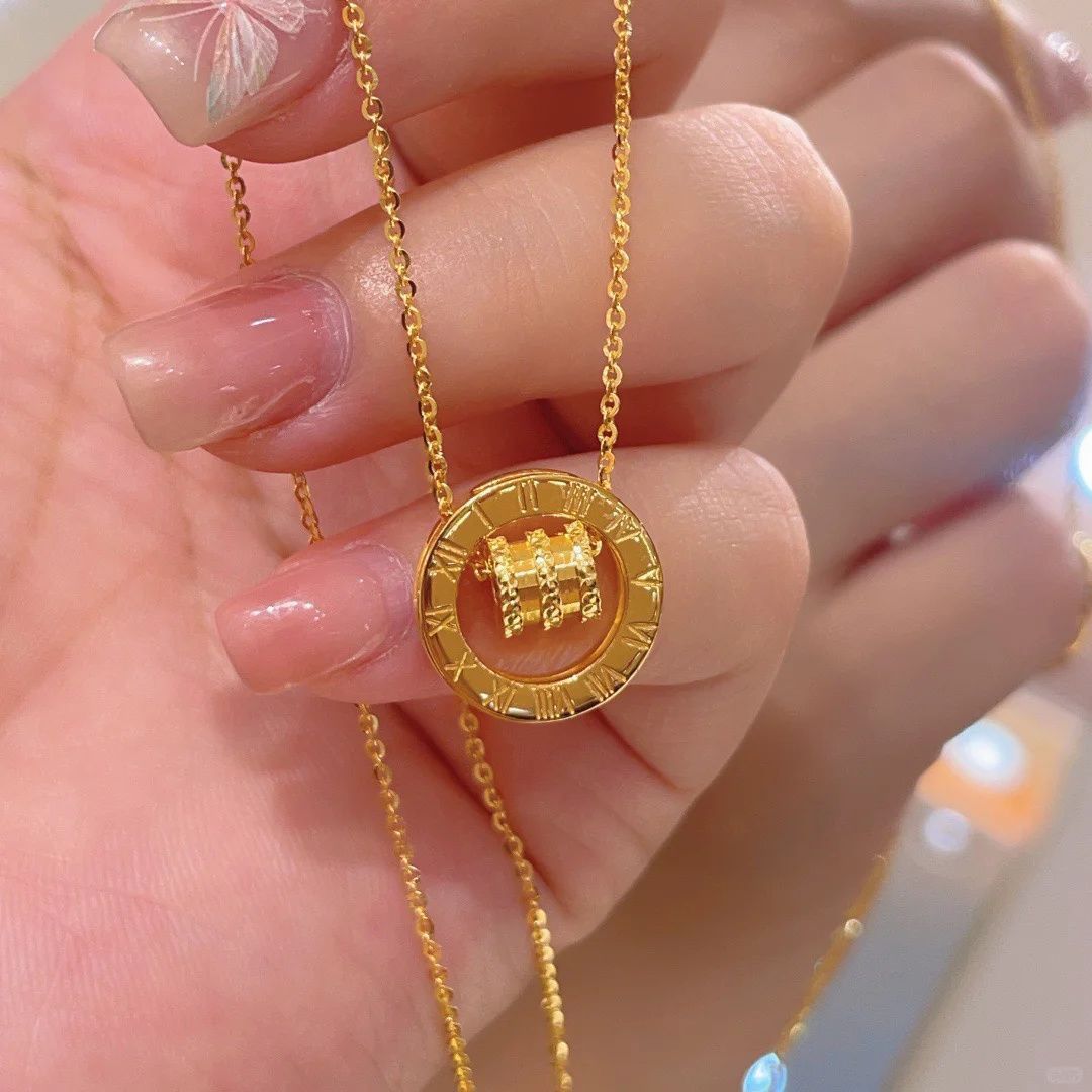 国潮金色时来运转小蛮腰项链女转运眼珠吊坠高级百搭锁骨链女批发