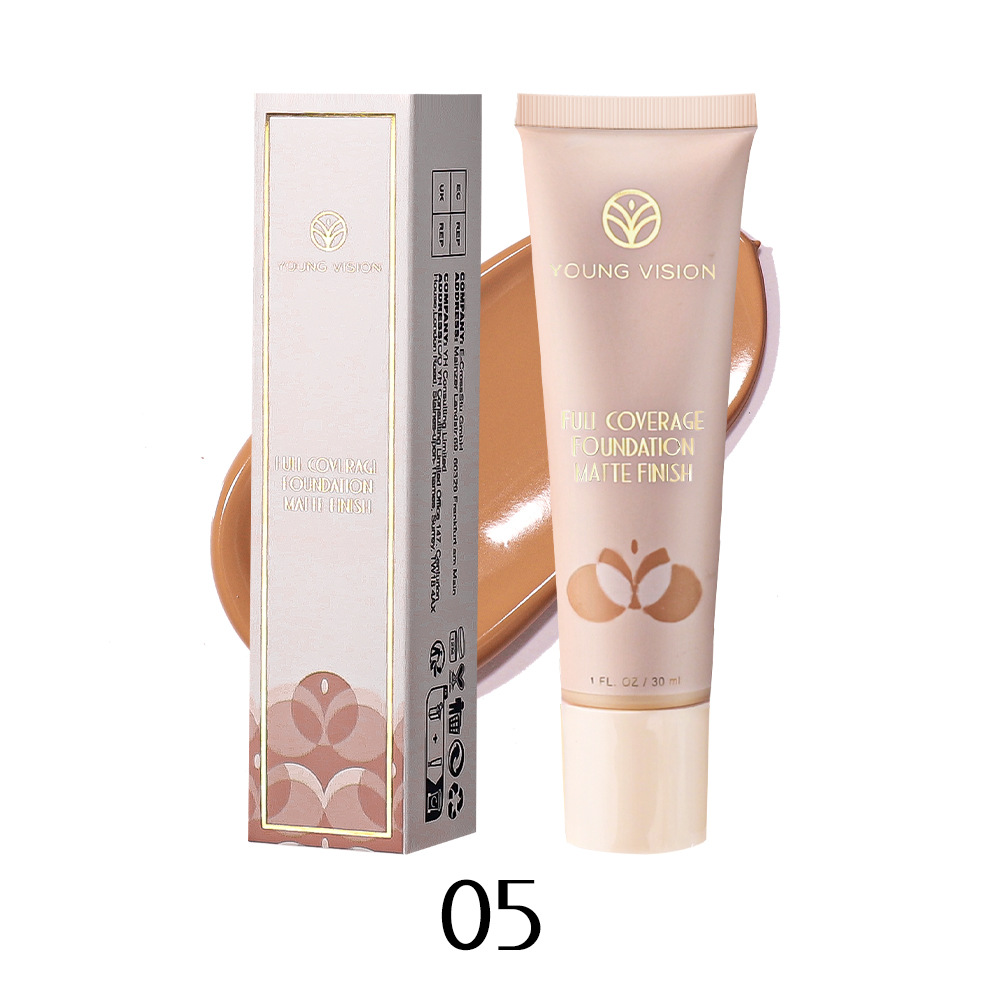 Young Vision 6 Color Matte Liquid Foundation Concealer Spot Acne Marks Wheat Color Repair Foundation Cream