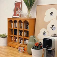 北欧实木杯子置物架日式格子展示柜家用多宝收纳柜咖啡玻璃杯架子
