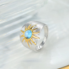 天然托帕石紫晶戒指925银珠宝首饰小众独特太阳女神设计师款手饰