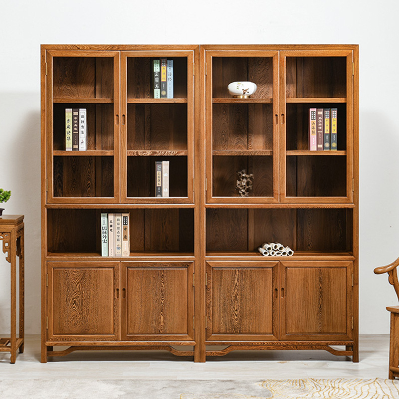 0成交15相似明清古典实木中式书柜书橱书架组合仿古榆木展示柜书房