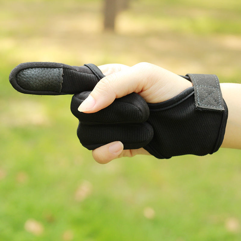 弓箭护指护具传统弓美猎弓反曲弓三指护手套竞技比赛儿童射箭护指