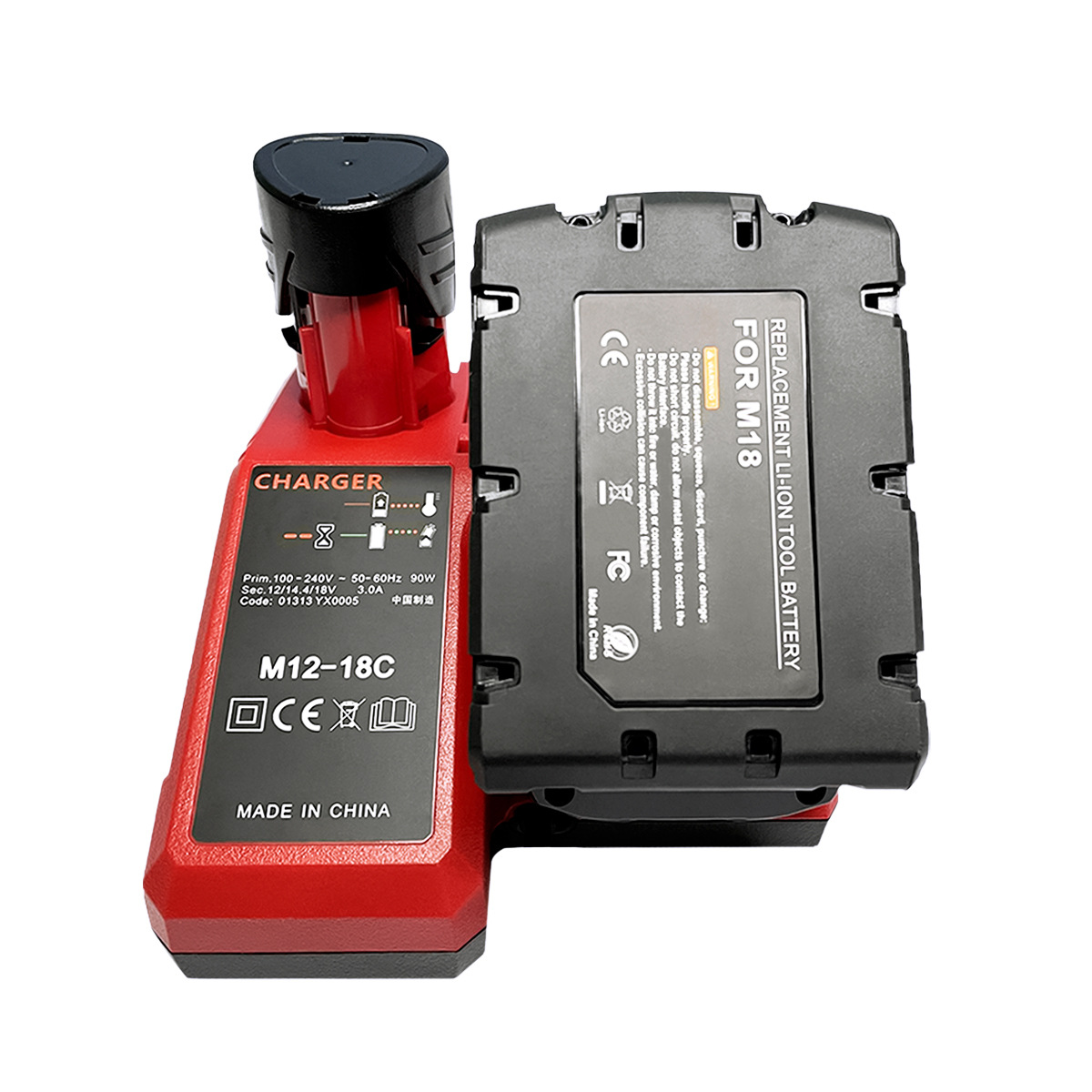 替代米沃奇milwauk m12-18充电器12v-18v 3a快充锂电池双充充电器
