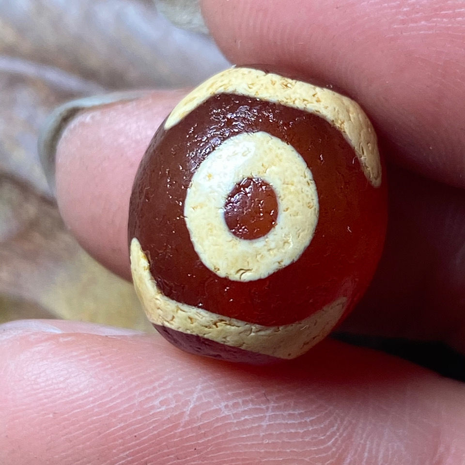 藏区红玛瑙三眼天珠九眼达洛文玩配饰包真尺寸13/15左右