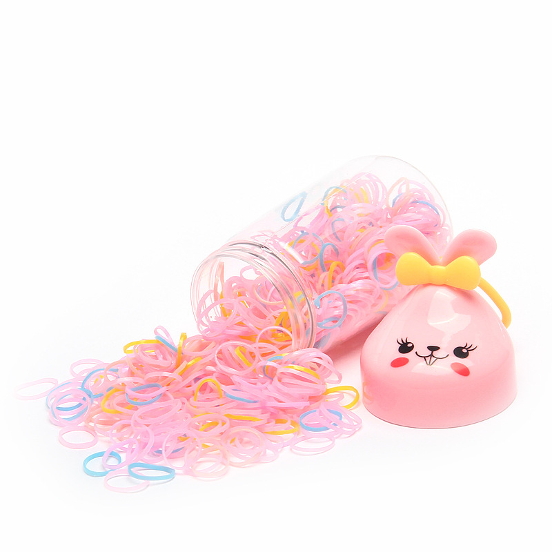 Korean Hair Accessories New Baby Hair Ties/Hair Bands Rabbit Bottle Strong Pull Constantly Cute Color Disposable Small Rubber Band