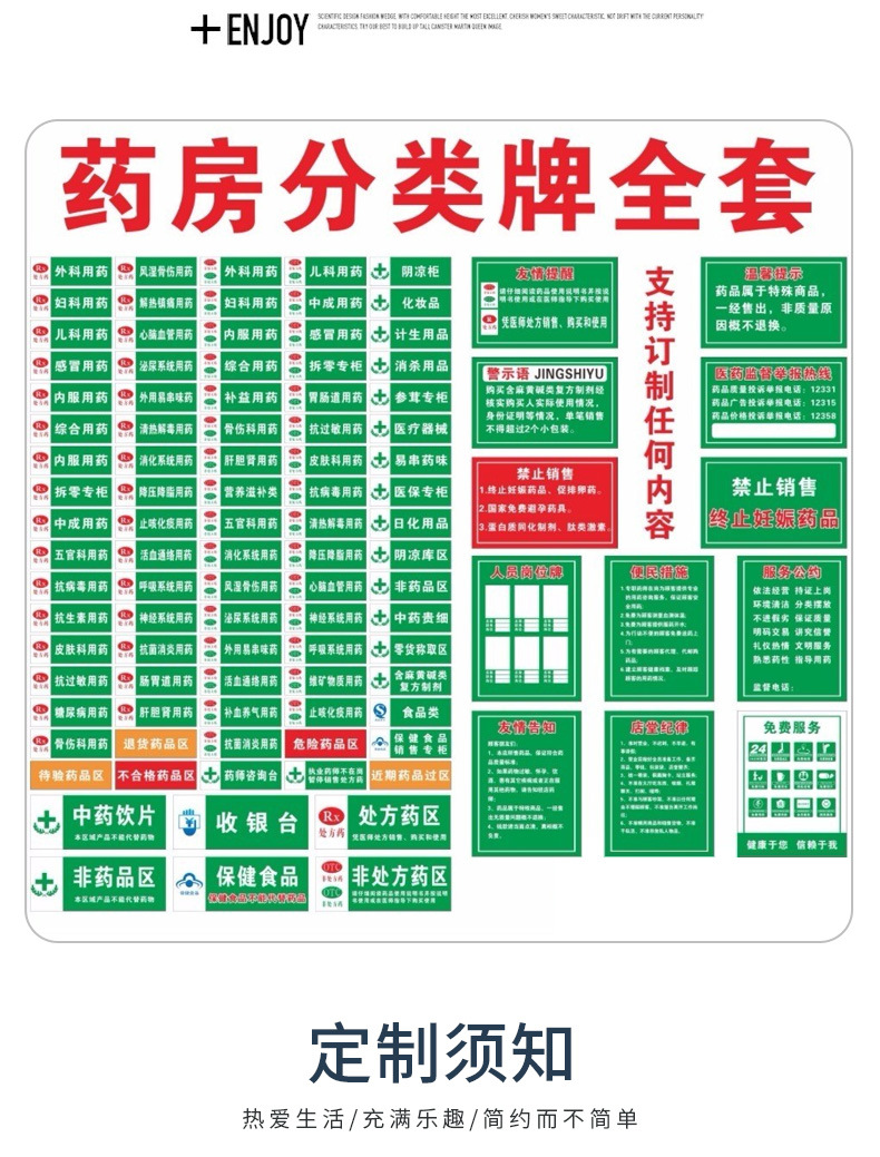 药店分类标识牌全套保健食品类药房药品分区牌新款货架区域归类卡