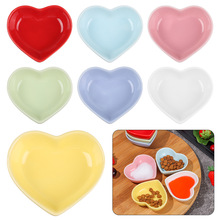 Cute Heart Shape Ceramic Sauce Dish Mini Side Seasoning Dish