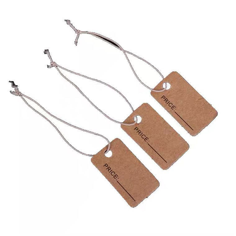 牛皮纸标签吊牌价签带绳手写空白标签牌挂加厚包装卡牌包邮100只