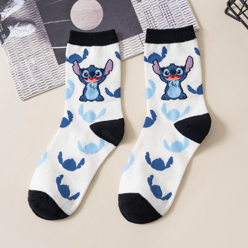 Japanese Cartoon New Socks Women's Combed Cotton Female Middle Tube Socks Cute Cartoon Anime Stockings One Piece Dropshipping