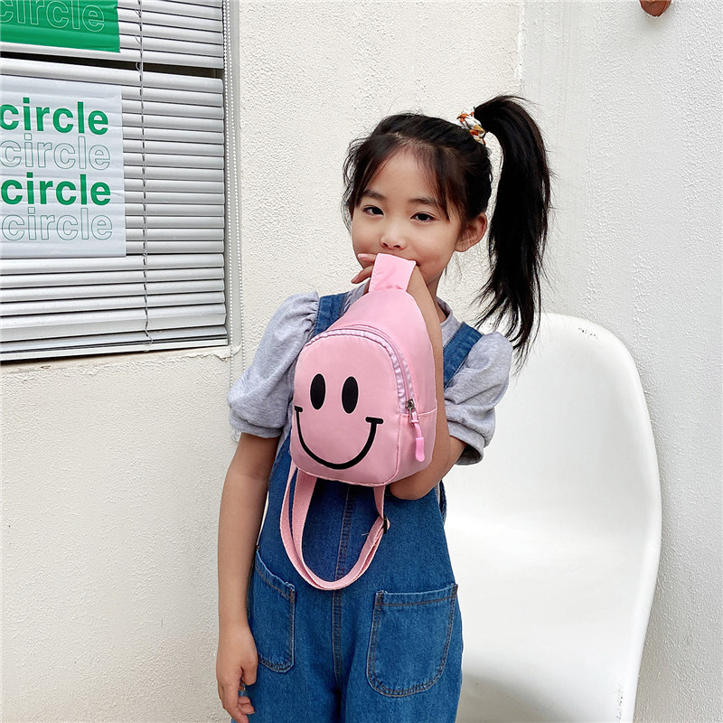 Children's Bag Smiley Messenger Bag 2022 New Nylon Trendy Boy Chest Bag Kindergarten Baby Girl Backpack