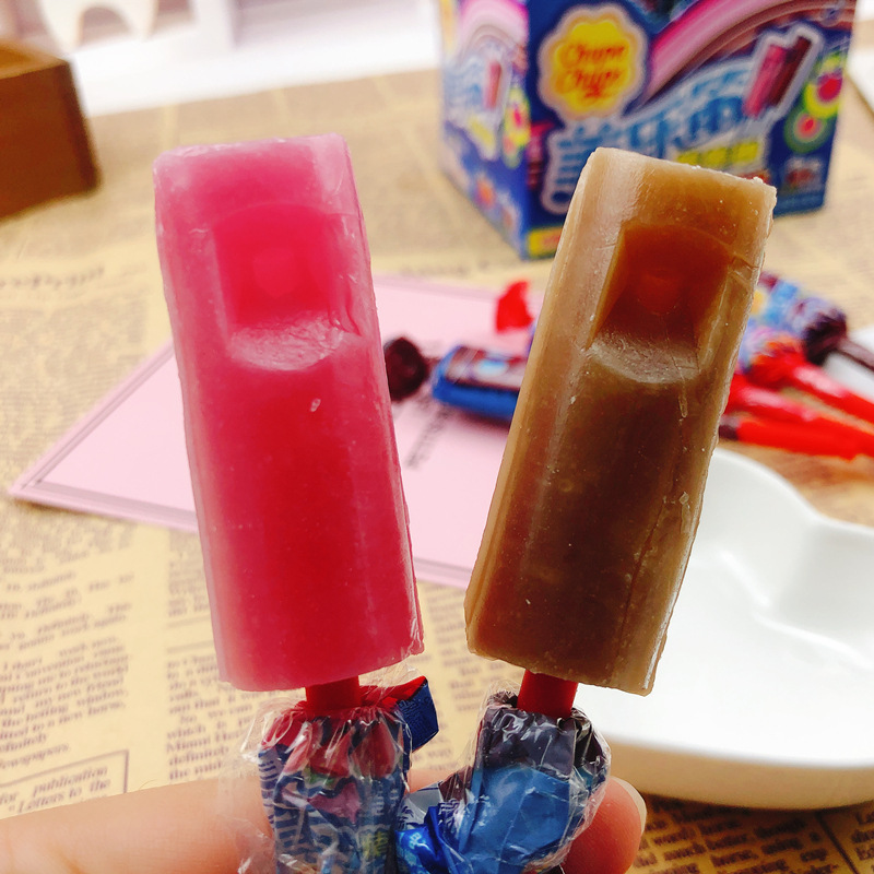 珍宝珠美乐笛口哨糖棒棒糖草莓可乐味网红糖果零食15g*30支批.发