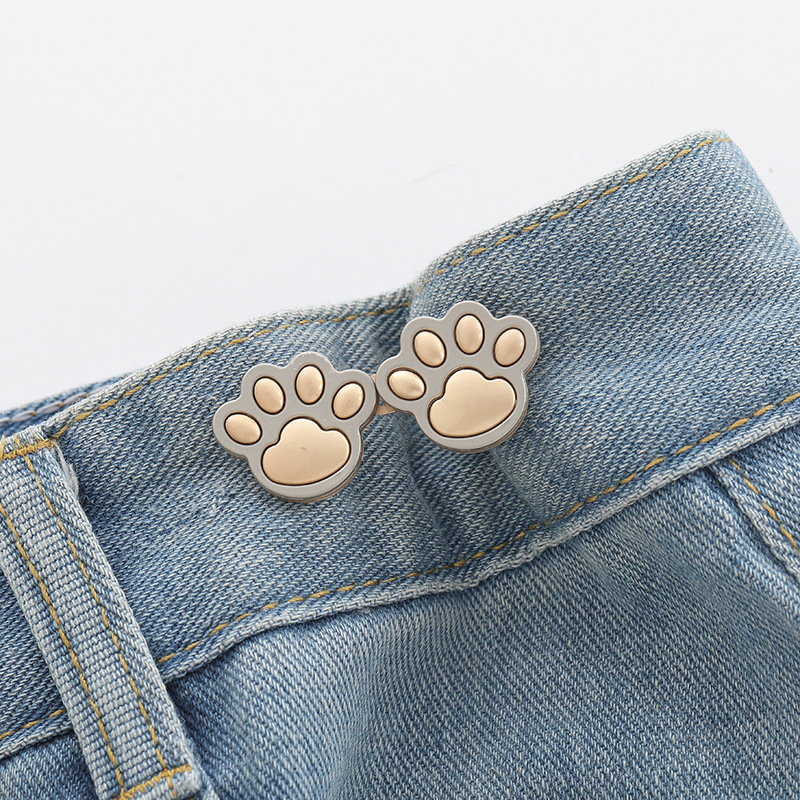 Cute Cat Claw Collection Belt Buckle a Pair of Buckles Detachable Nail-Free Sewing Free Waist-Tight Buttons Waist-Tight Big Change Small Waist-Tight Artifact