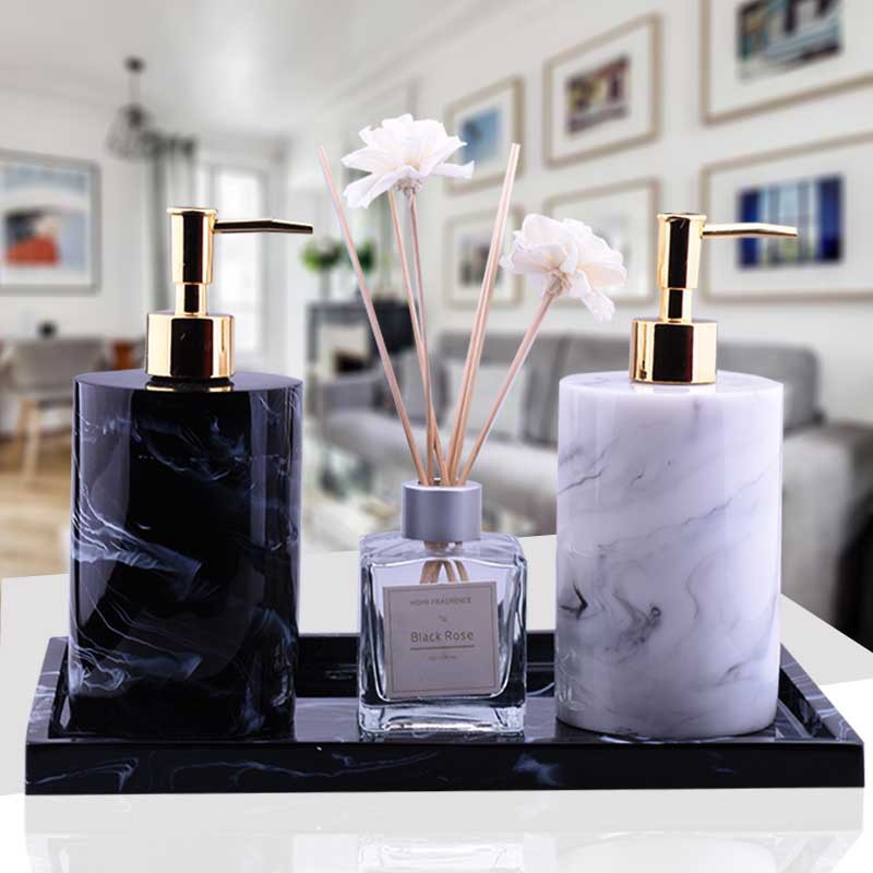 欧式卫浴洗漱用品套件样板房浴室摆件洗手液瓶香薰托盘套装