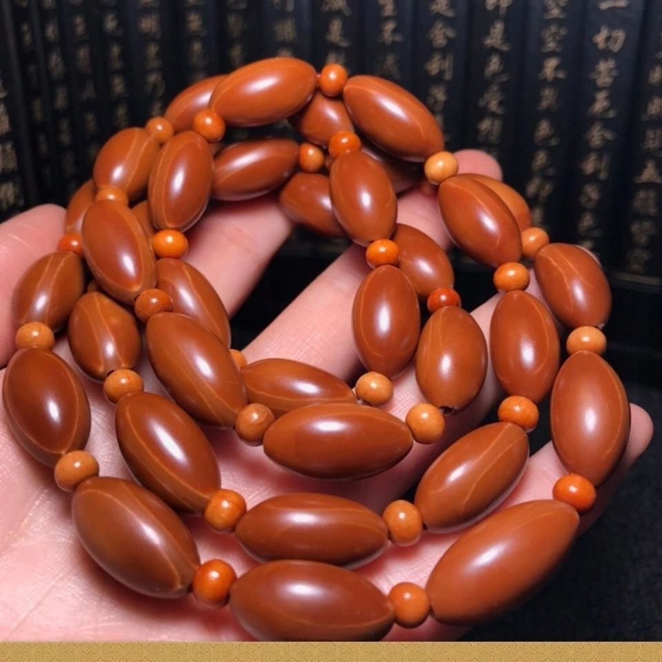橄榄核雕长串素串素珠素核橄榄核光珠男女挂脖手串链老油核-阿里巴巴