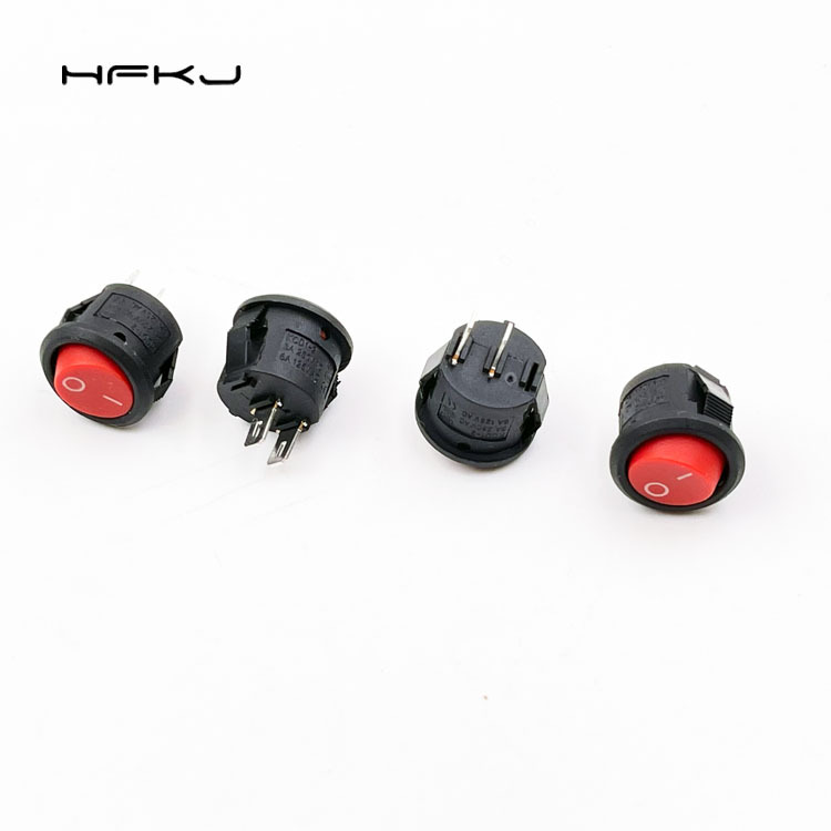 kcd1-2开关小圆形开关迷你小型开关二脚二档无灯翘板开关开孔15mm