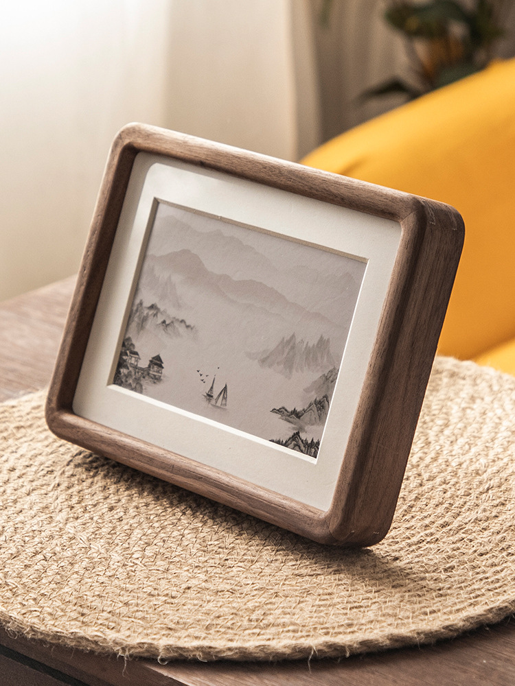 实木北欧正方形挂墙装裱画框16寸12寸10书法相框40厘米35cm30简约