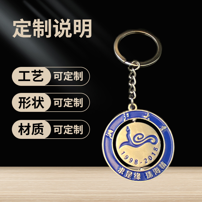 Baking Paint for Metal Keychain Factory Direct Sales Cartoon Anime Key Chain Commemorative Gift Pendant Design Key