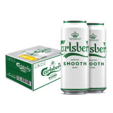 嘉士伯Carlsberg醇滑啤酒500ml*12罐丹麦皮尔森拉格啤酒整箱特价