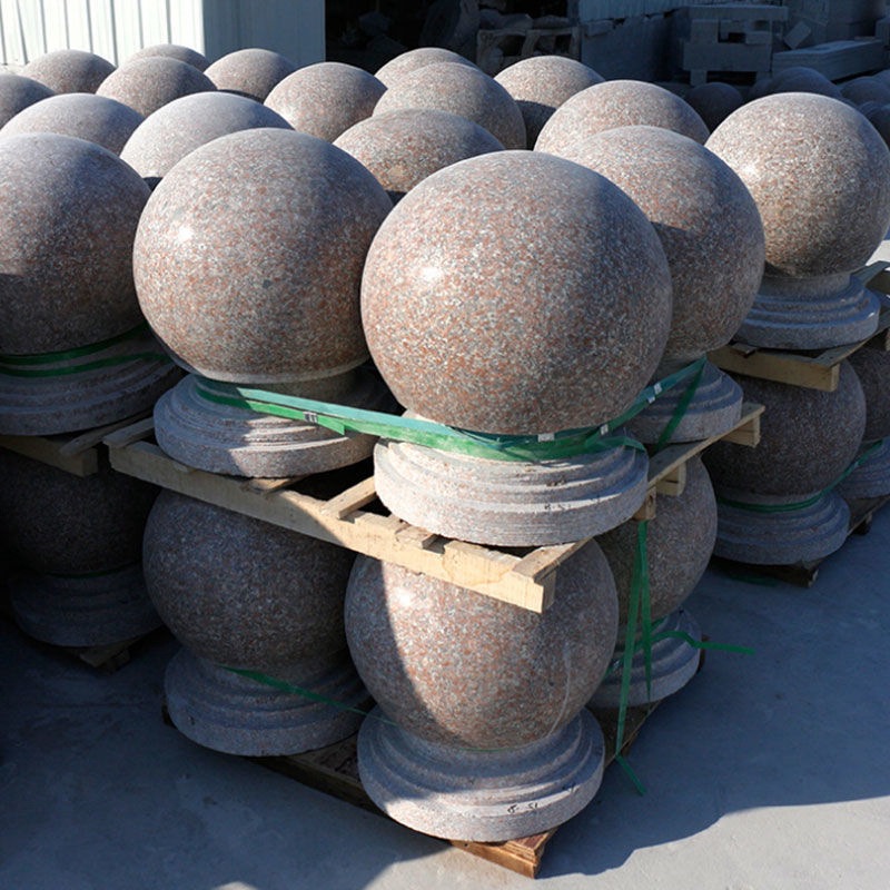 石墩石球路障挡车石大理石广场子花岗岩石头球阻车球隔离石亚马逊