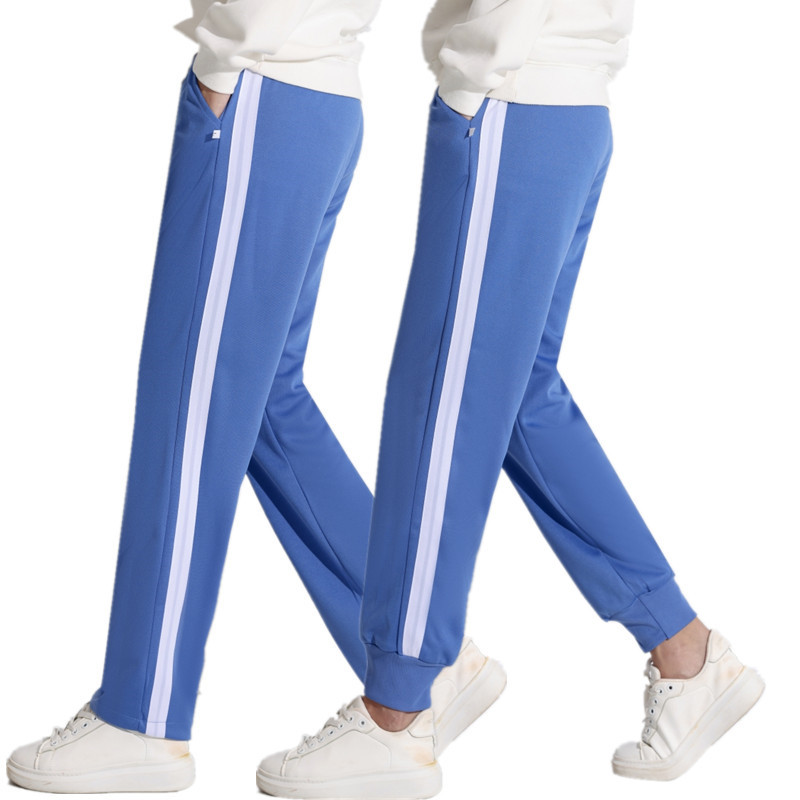 学生校服裤子蓝色两道杠运动休闲裤小学初中高中生运动秋深圳长裤
