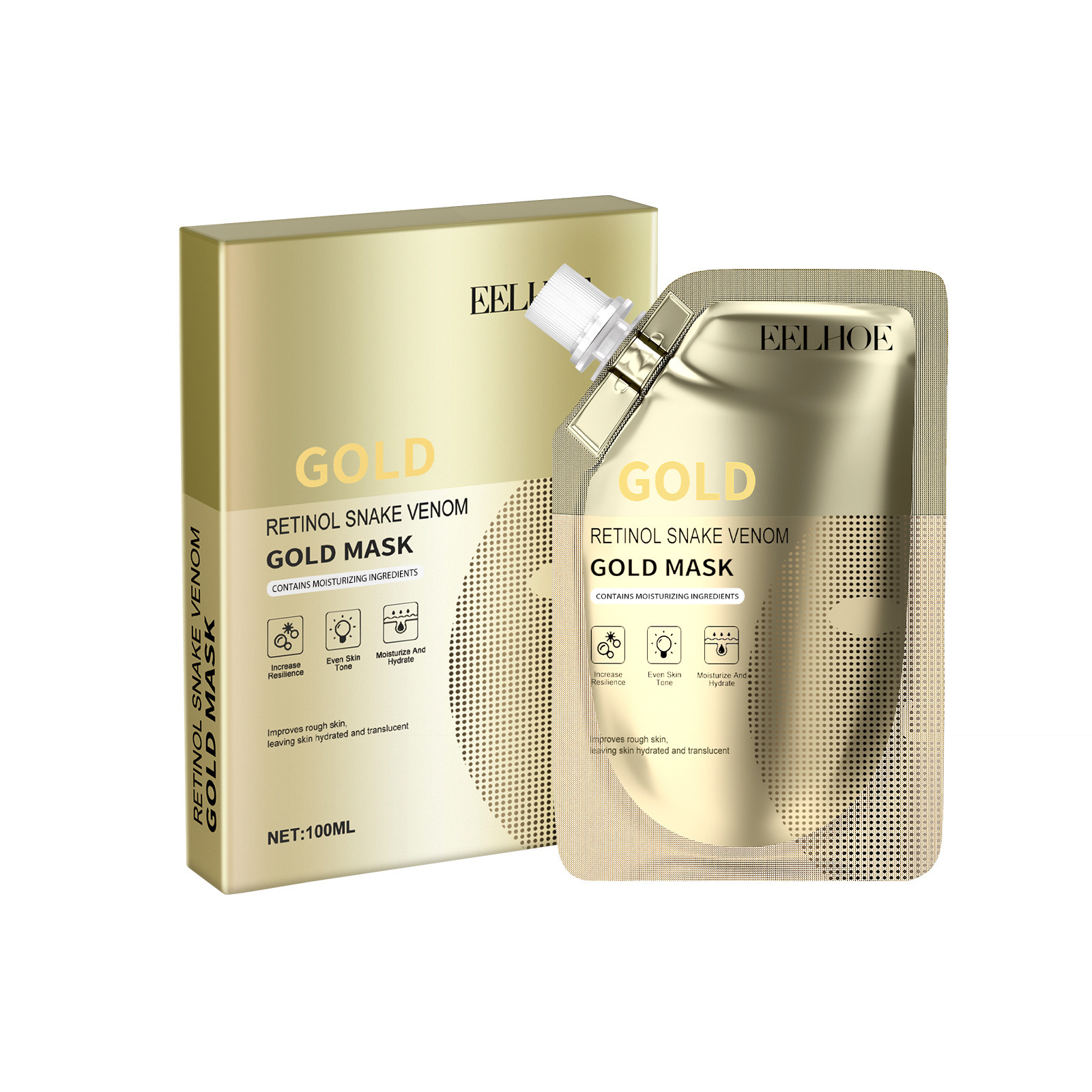 eelhoe gold facial mask 黄金面膜 清洁紧致毛孔焕亮嫩肤补水