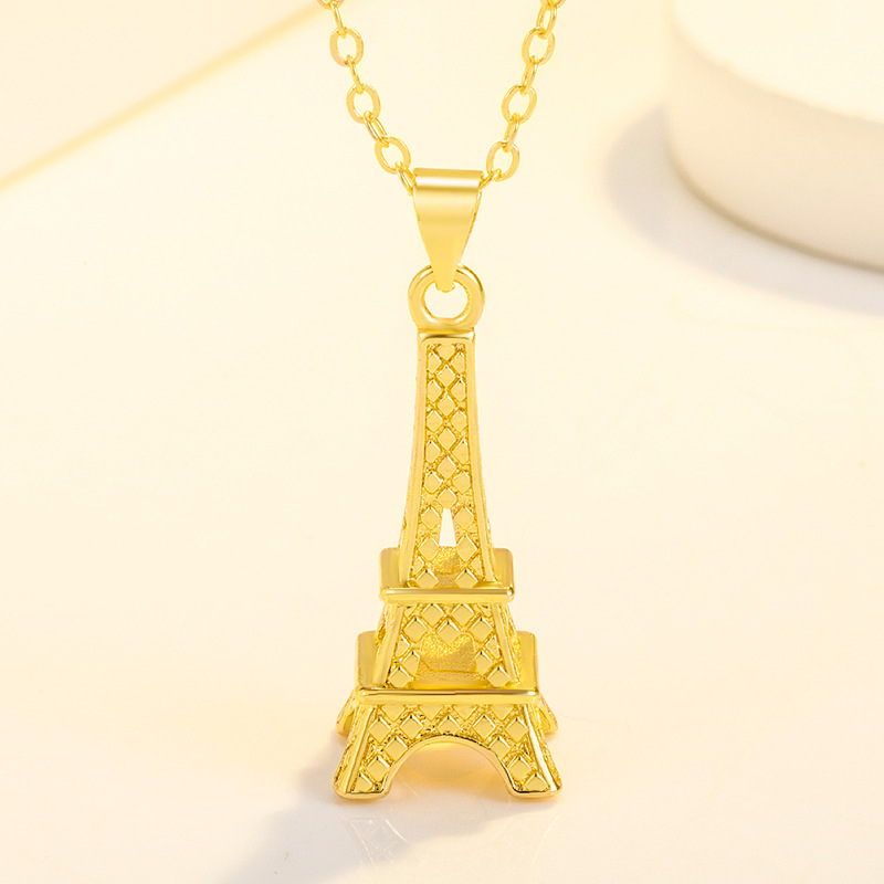 创意铁塔吊坠 铜镀金欧美时尚法国巴黎埃菲尔铁塔吊坠 货源批发