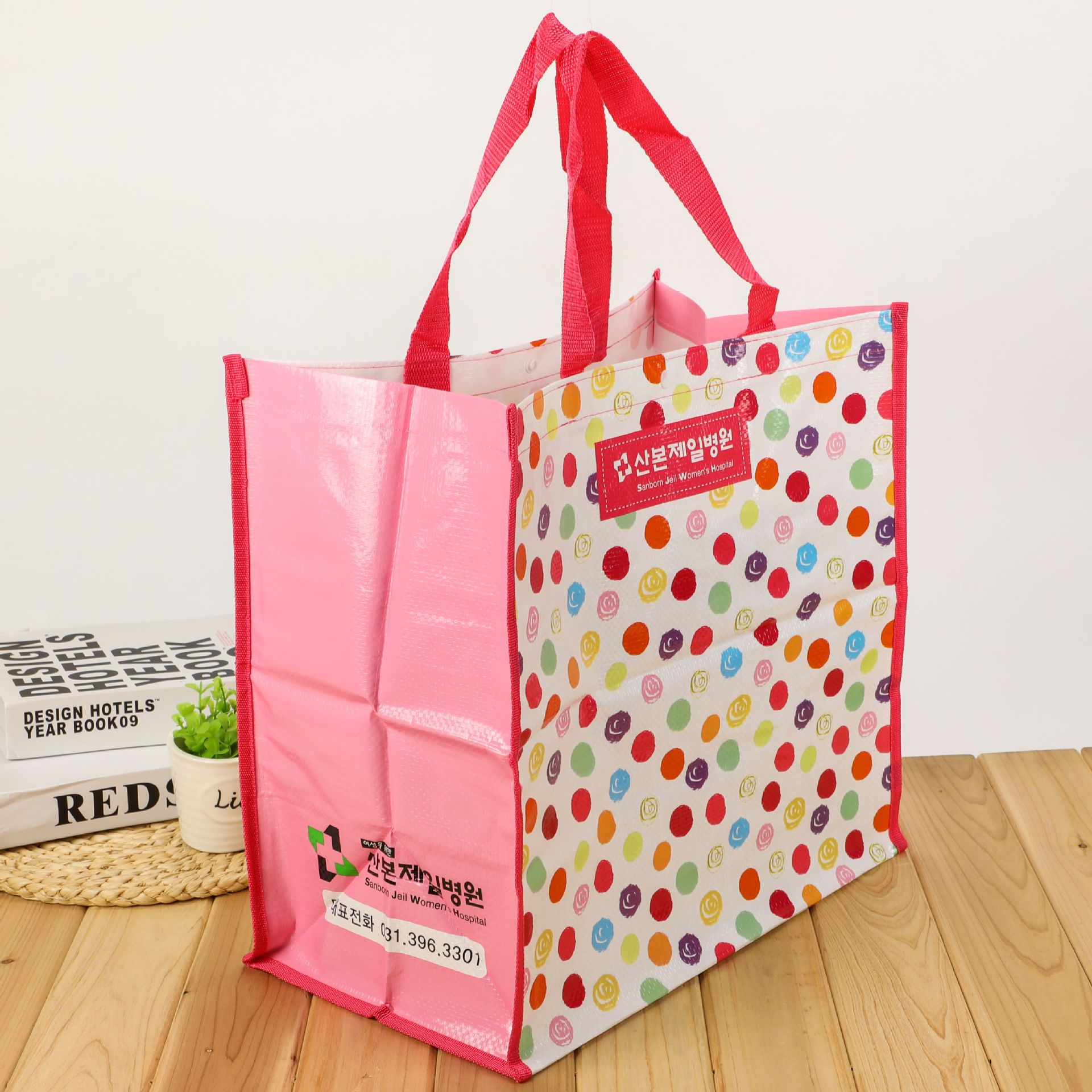 编织手提袋塑料覆膜编织袋彩印手提编织袋淋膜购物袋可印logo