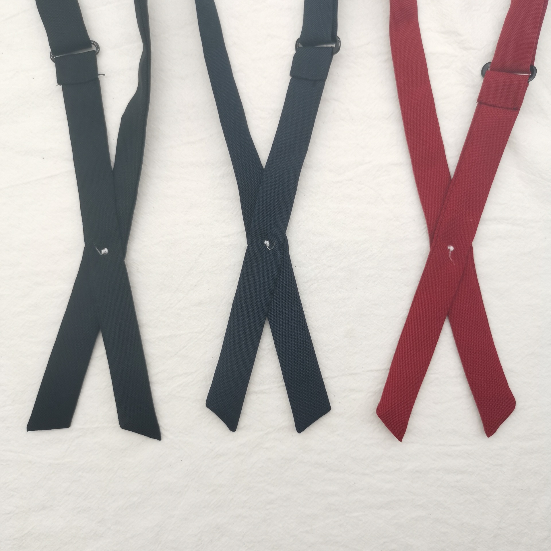 校供感jk制服衬衫纯色十字交叉结配饰蝴蝶结细长领结女士泰式校服