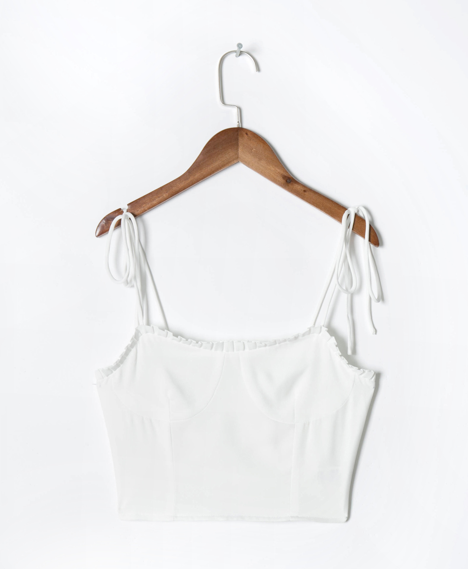 外贸吊带白色背心图片