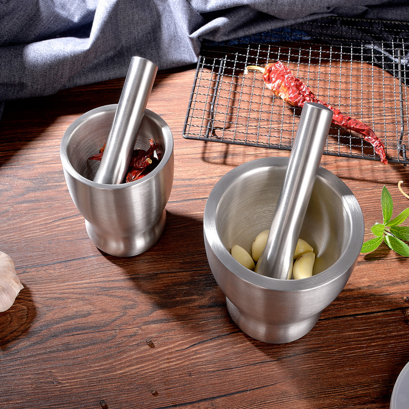 不锈钢捣蒜器药盅大蒜压泥挤压蒜器榨生姜汁厨房用品锤草药才