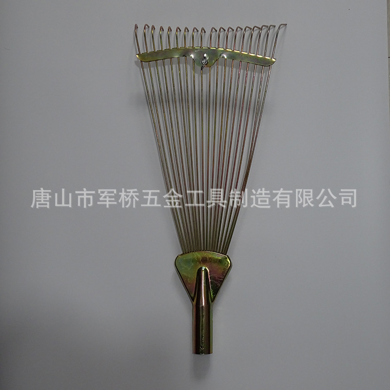 Factory Wholesale Garden Tools Leaf Rake Pitchfork Steel Wire Rake Head Retractable