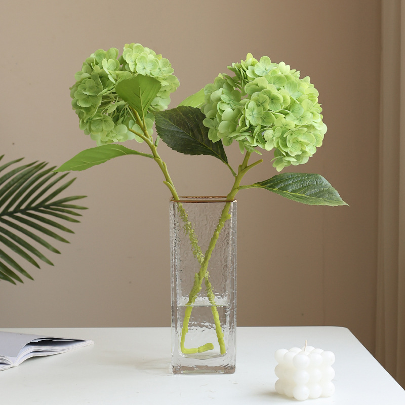 Artificial Flower 3D Moist Feeling Large Hydrangea Home Dining Table Bedroom Decorative Floral Decoration Simulation Film Hydrangea