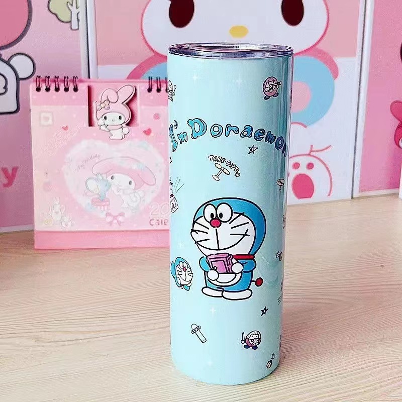 Cross-Border Cartoon Sanrio Pen Holder Direct Drink Cup with Straw Melody New Multi-Purpose Cute Portable Mini Cold and Hot