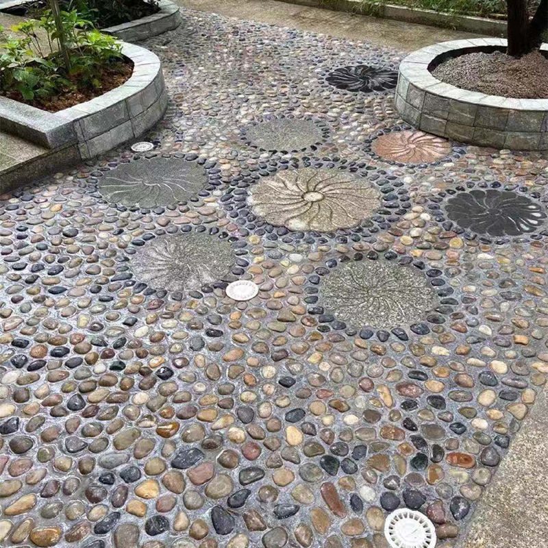 鹅卵石大批量50斤铺路铺地庭院园林造景石头雨花石原石鹅软暖石