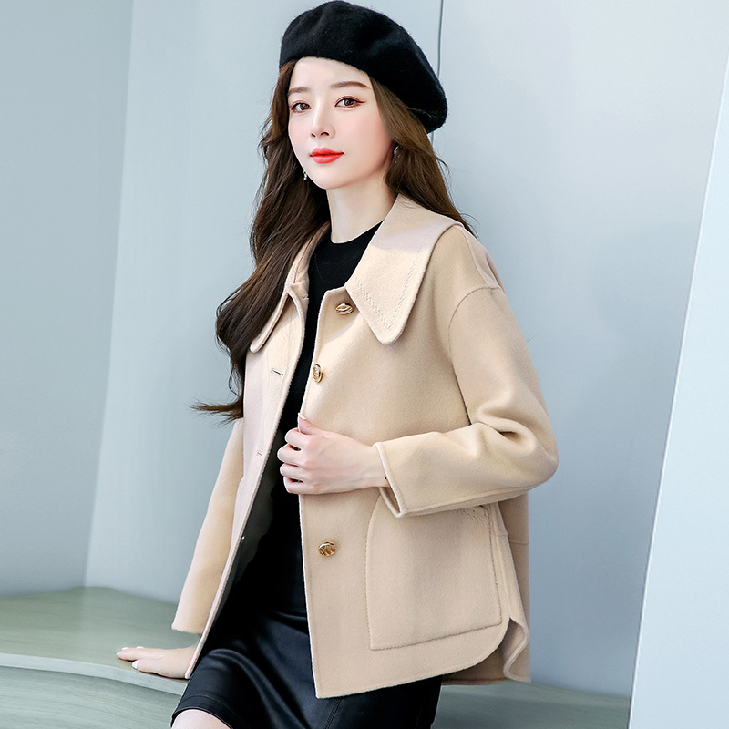 双面呢羊绒大衣女小个子短春秋款小外套2021新款呢子上衣显瘦时尚