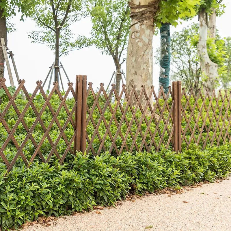 户外防腐木栅栏花园菜园围栏庭院木篱笆网室外隔断装饰爬藤花支