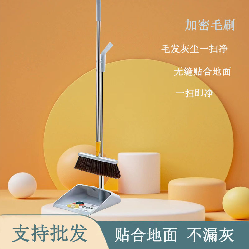 Sweeping Broom Two-Piece Set Hair Weeping Gadget Foldable Broom Dustpan Set Household Broom Combination 0588