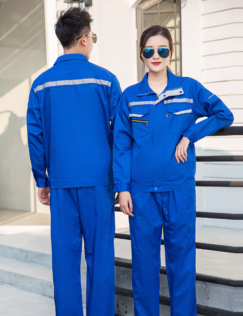工作服套装男反光条长袖汽修机修工厂车间建筑工地劳保服工装厂服