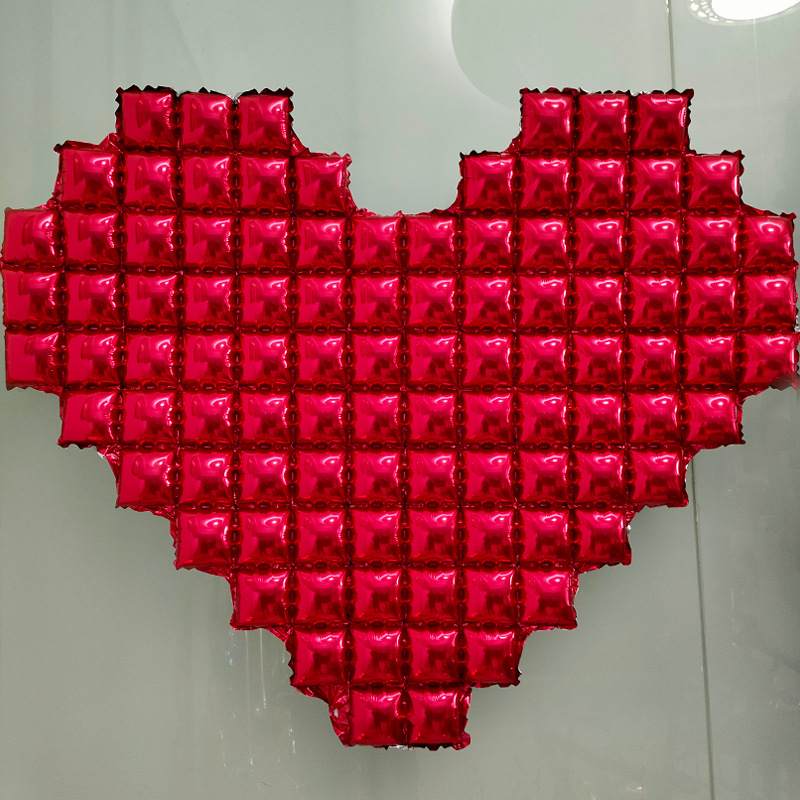 55寸心形气球背景墙铝膜球婚庆生日派对场景布置背景气球五色可选