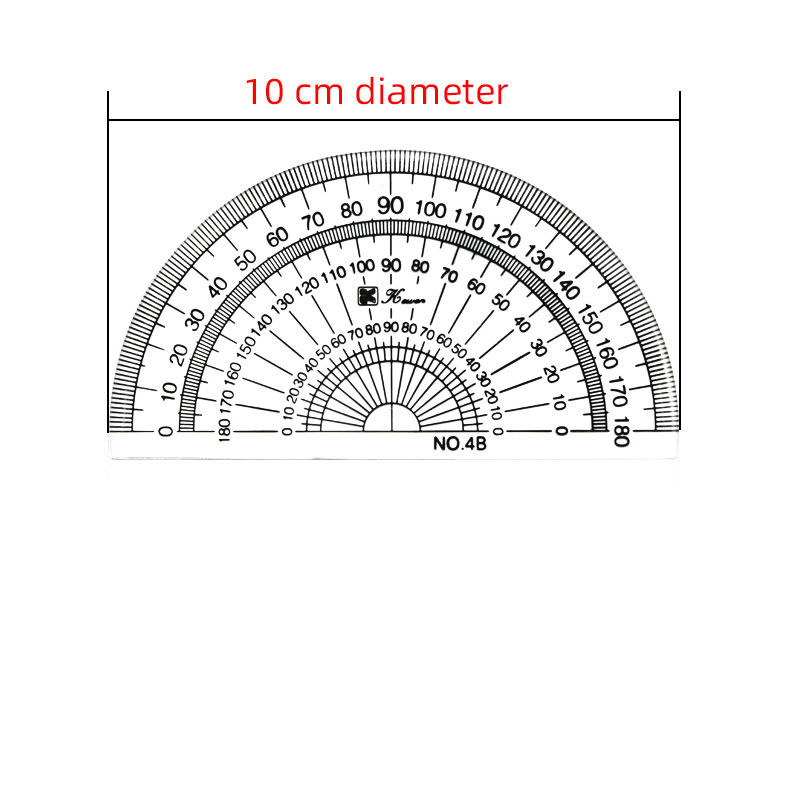 kw 半圆 180度量角器 直径15 20 25 30cm 高透明有机玻璃尺子