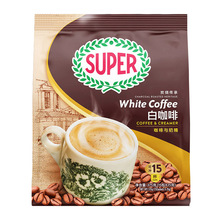 马来西亚进口super超级牌炭烧二合一奶精无蔗糖速溶白咖啡375g