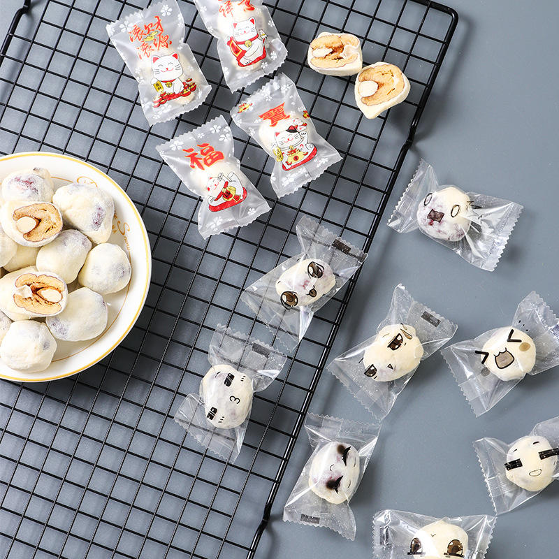 厂家批发奶枣包装袋网红食品包装袋可爱表情包糖果袋小圆饼干包装